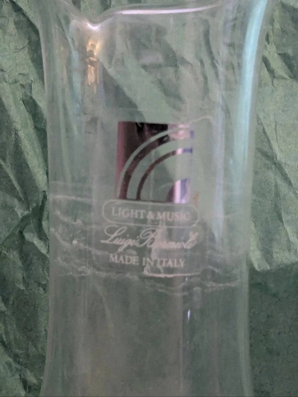 Vintage Luigi Bormioll Light & Music Crystal Tall Wine Decanters